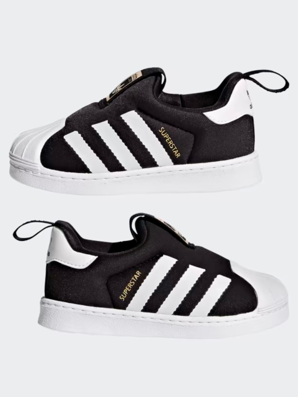 Adidas Superstar 360 Toddler Slip on Sneaker Black White